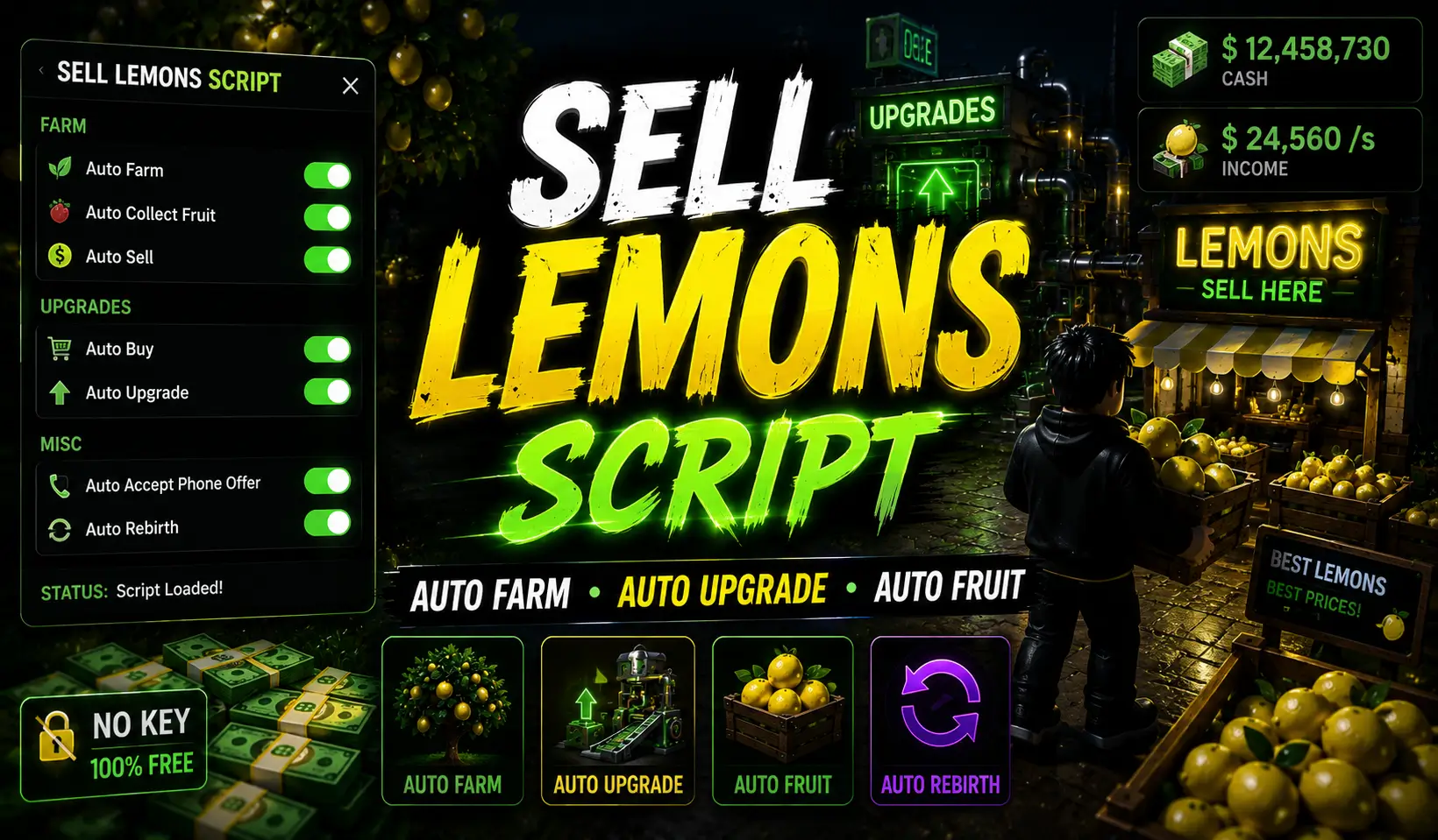 らぶページ Sell Lemons Script (2026) - Ultimate Auto Farm, Auto Buy